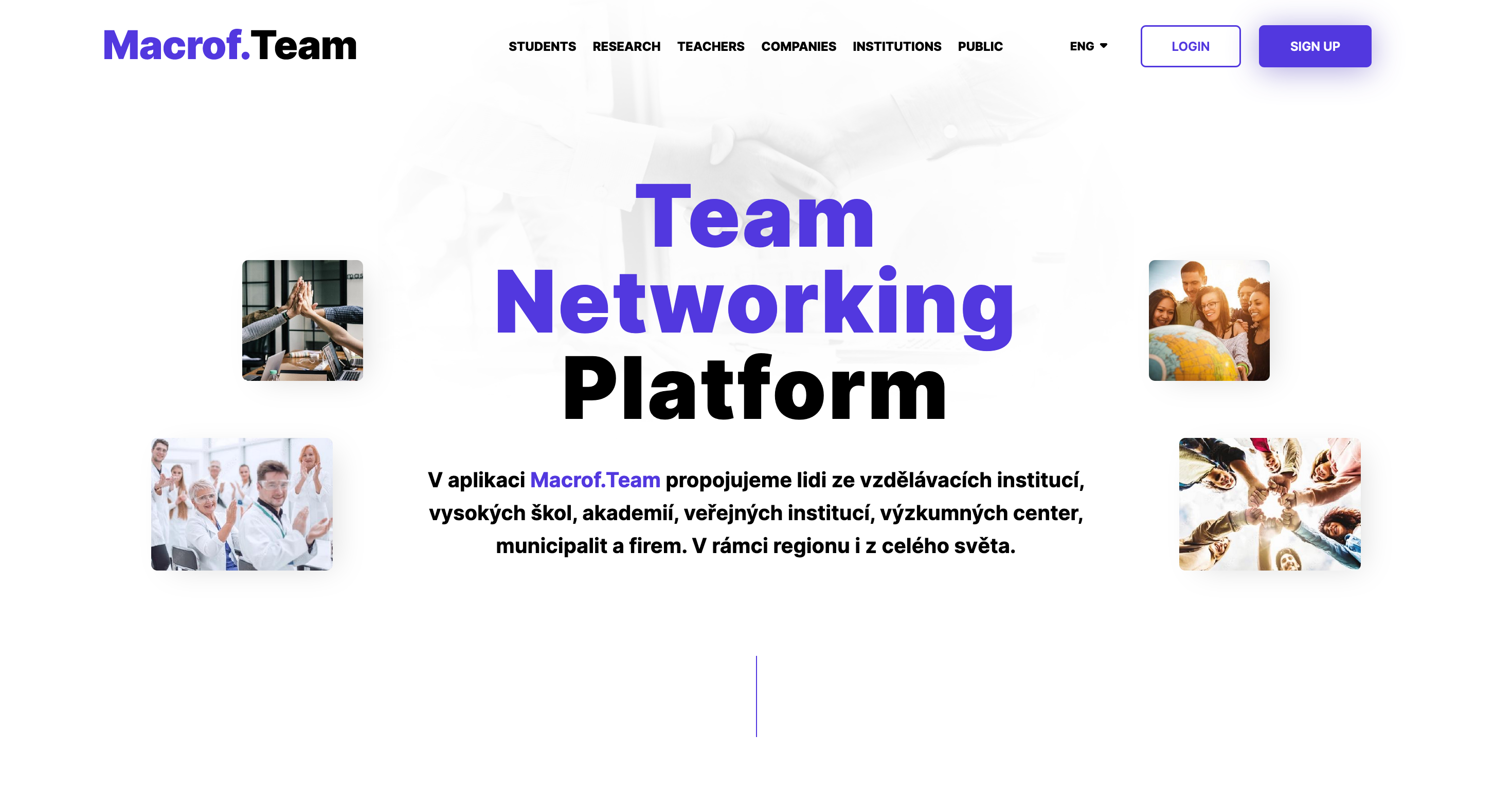 Úvodní stránka webu macrof.team